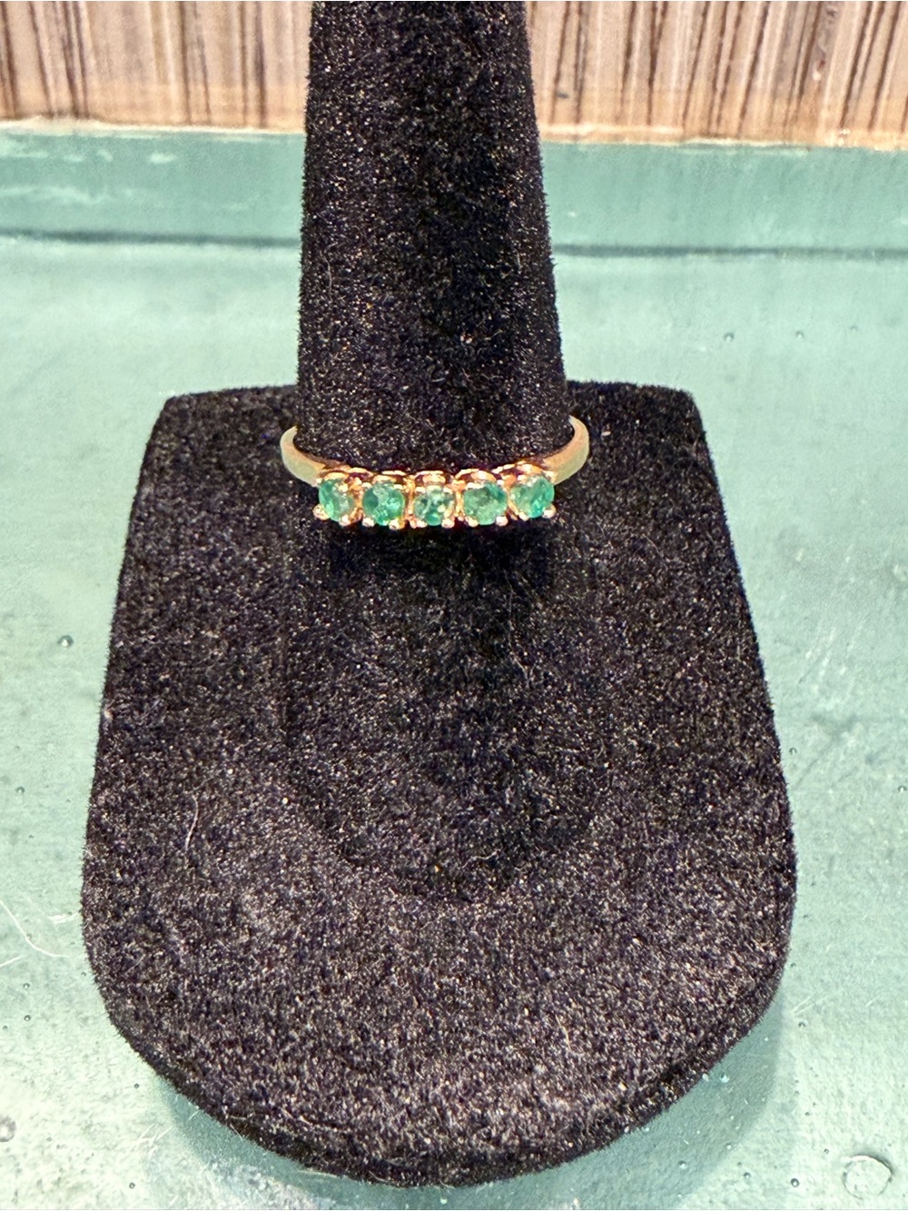 14K Gold Emerald Five-Stone Ring